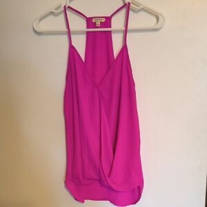 Lily White Fuchsia Draped Racerback Camisole